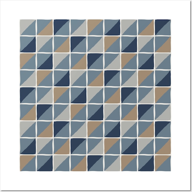 Geometric pattern in natural shades Wall Art by lents